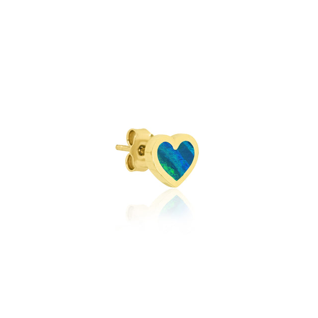 Opal Inlay Heart Studs