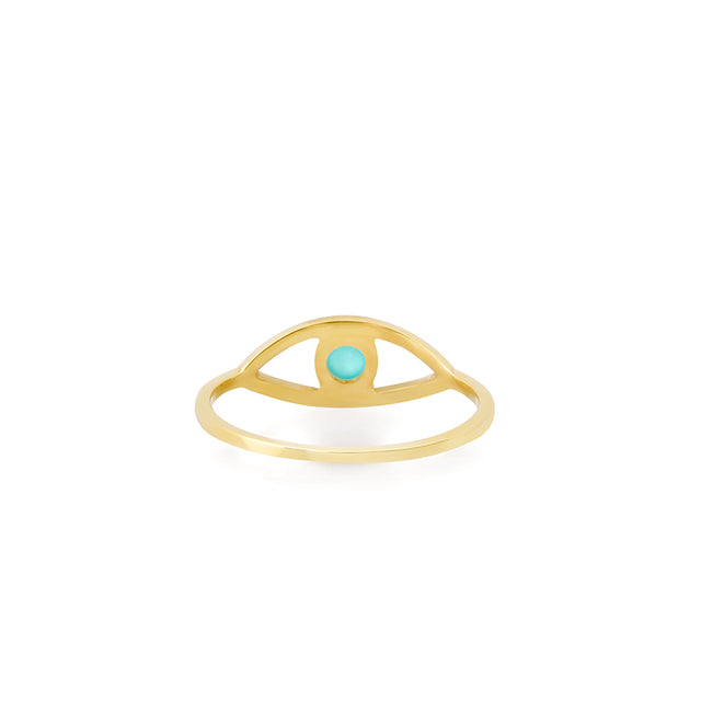 Open Evil Eye Ring with Turquoise Center