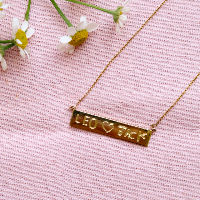 Heirloom Handwritten Nameplate Necklace