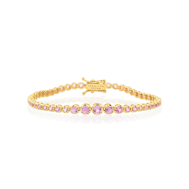 Graduated Pink Sapphire Tennis Bracelet
