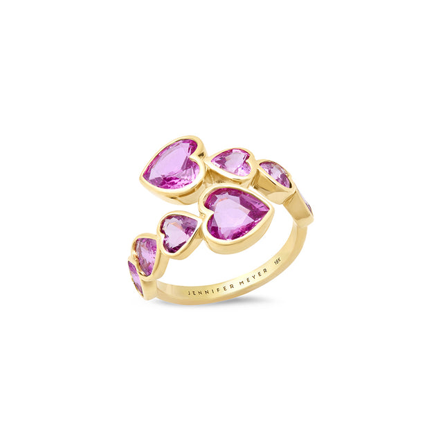 Pink Sapphire Heart Wrap Ring