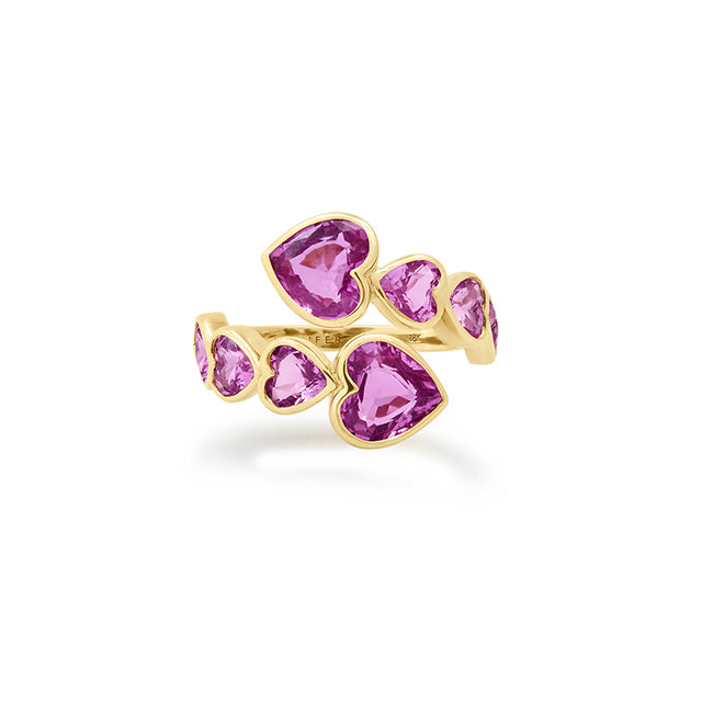 Pink Sapphire Heart Wrap Ring