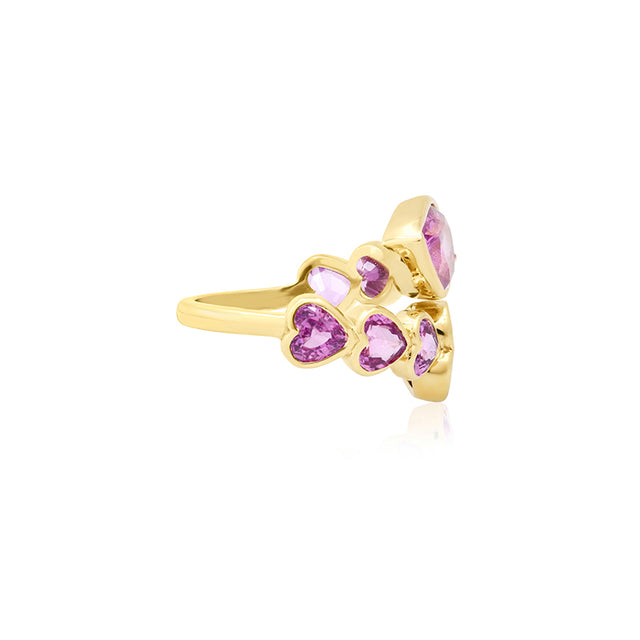 Pink Sapphire Heart Wrap Ring