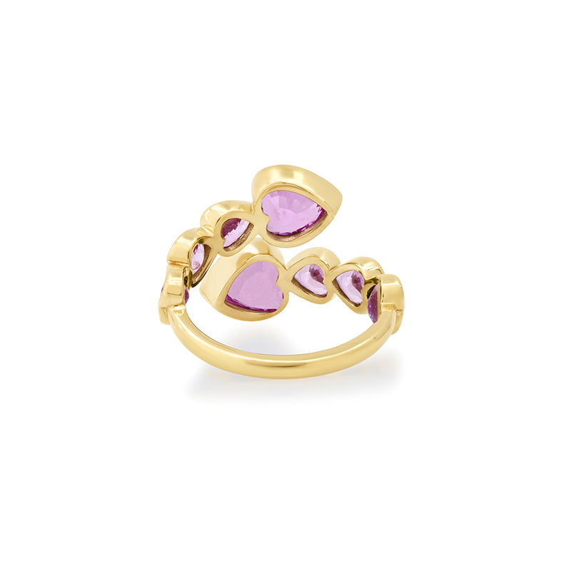 Pink Sapphire Heart Wrap Ring