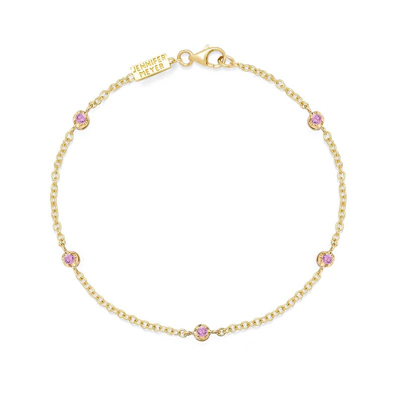 5 Illusion Set Pink Sapphire Accent Bracelet