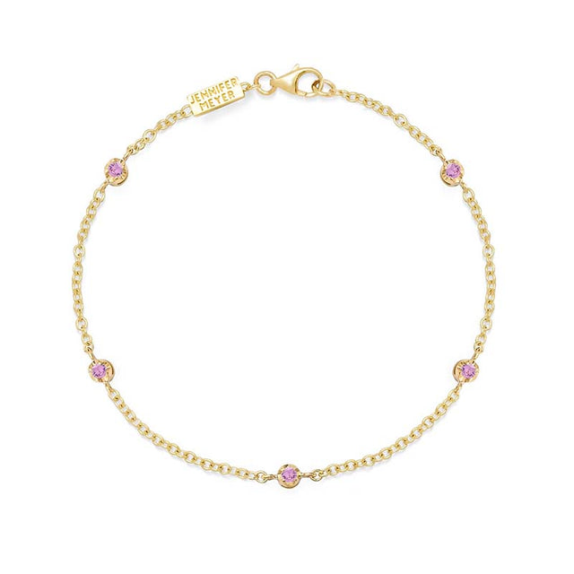 5 Illusion Set Pink Sapphire Accent Bracelet
