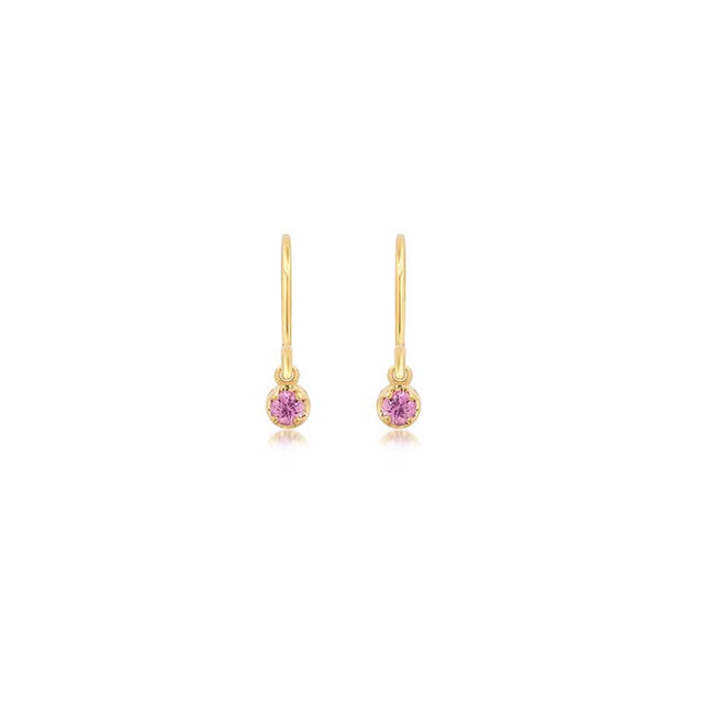 Illusion Set Pink Sapphire Drop Earrings