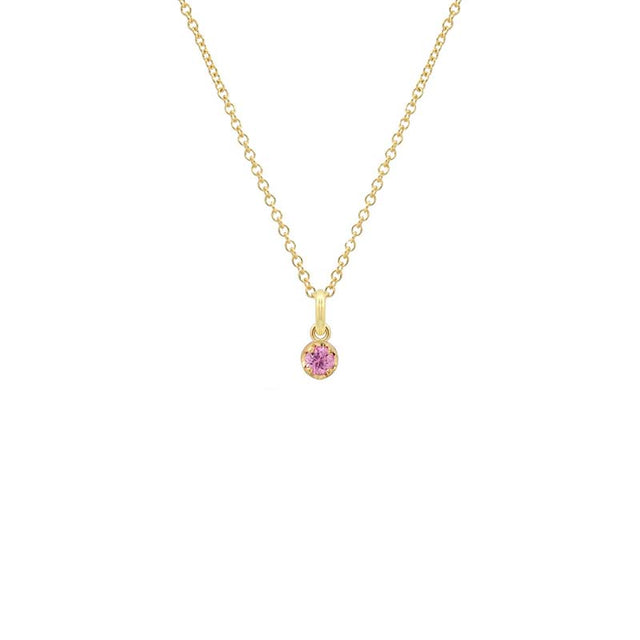 Illusion Set Pink Sapphire Pendant Necklace