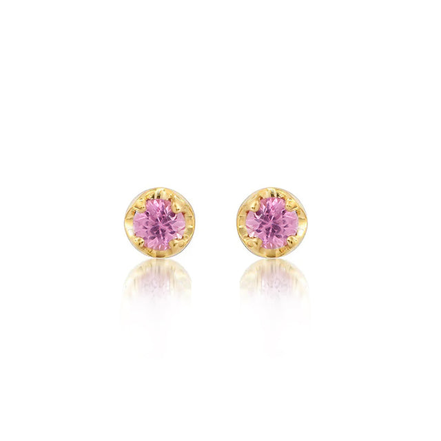 Small Illusion Set Pink Sapphire Studs