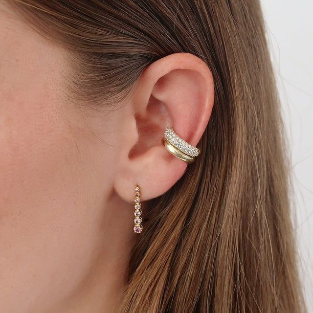 Mini Graduated Pink Sapphire Tennis Studs