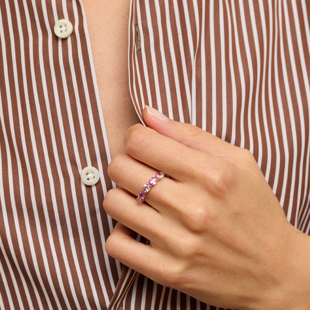 Pink Sapphire Mosaic Ring
