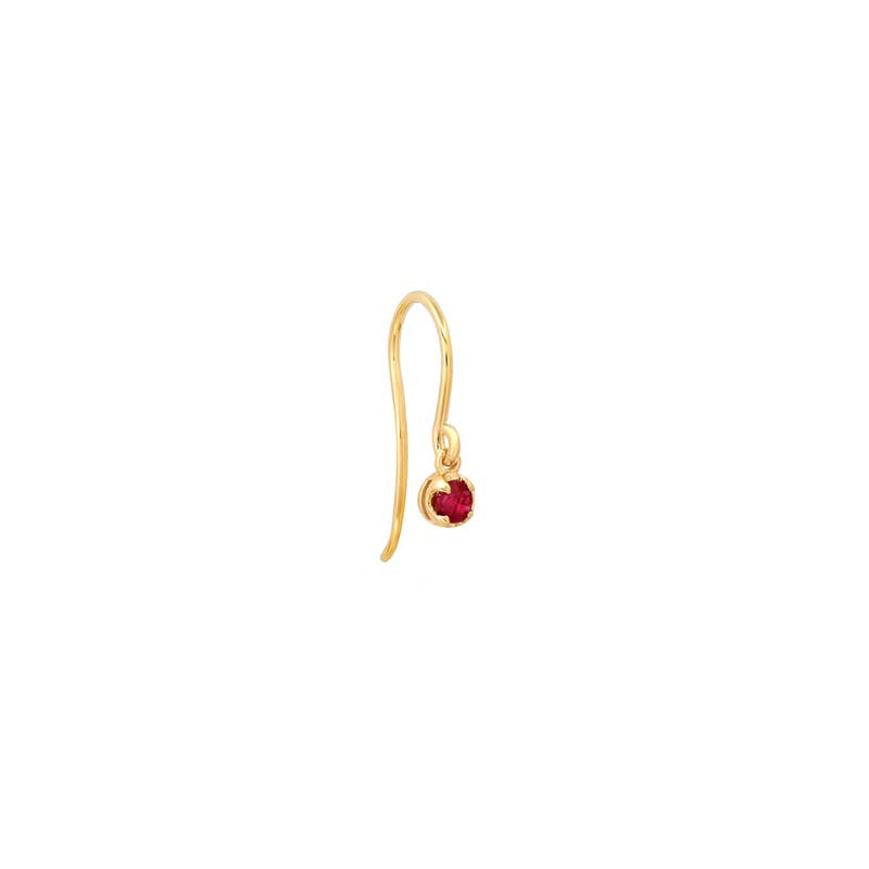 Single Illusion-Set Ruby Drop Earrings