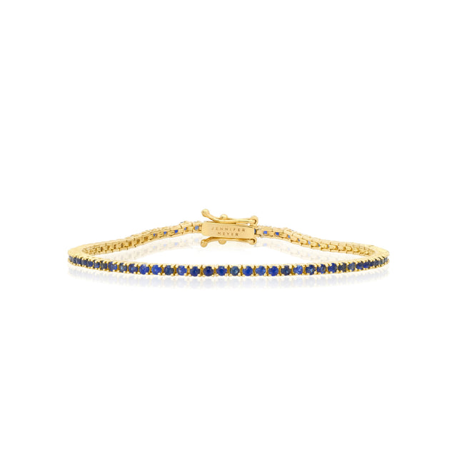 4-Prong Blue Sapphire Tennis Bracelet