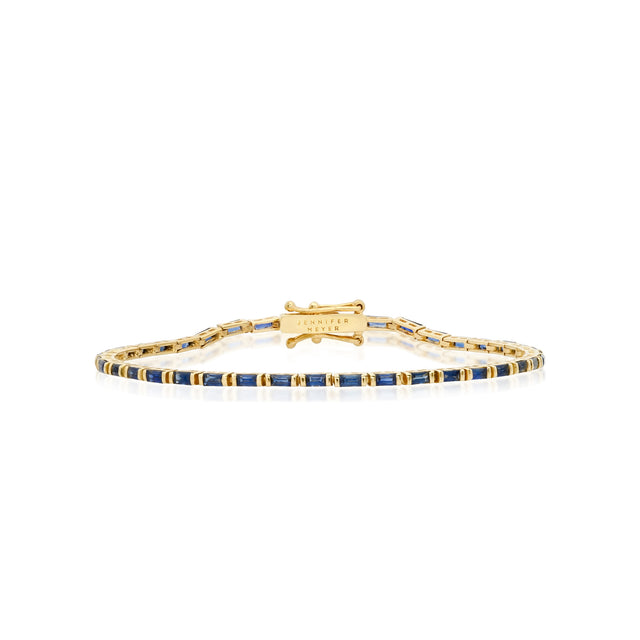 Blue Sapphire Baguette Tennis Bracelet