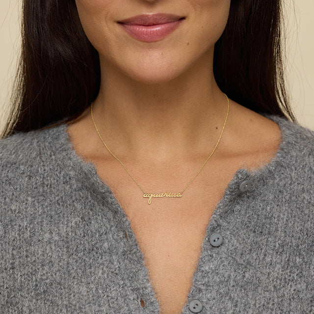 Zodiac Script Necklace