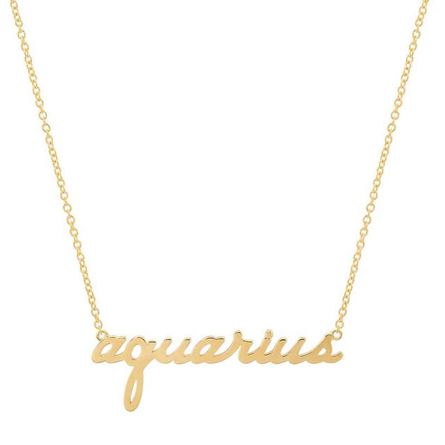 Zodiac Script Necklace