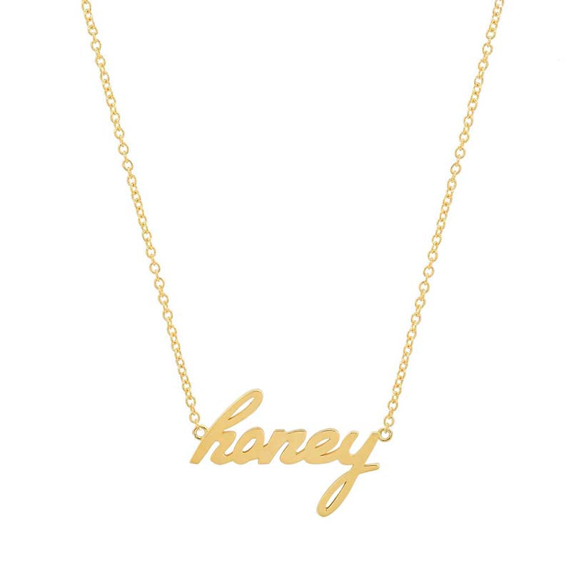 Honey Script Necklace