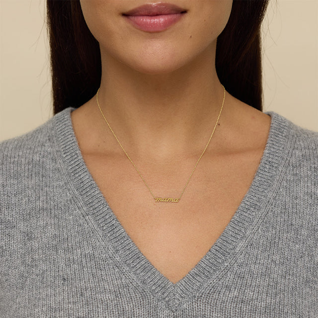 Mama Script Necklace