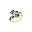 Blue Sapphire Heart Wrap Ring