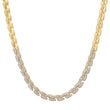 Small Double Dome Tennis Necklace with 1/3 Diamond Pave