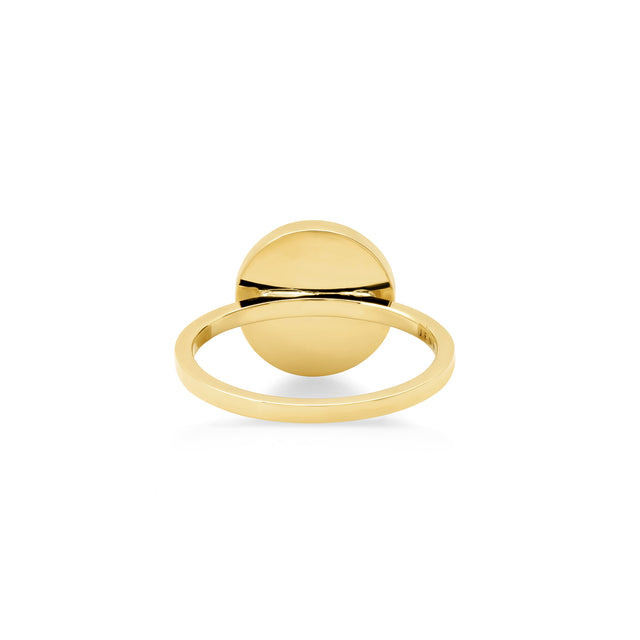 Turquoise Inlay Circle Ring with Diamonds
