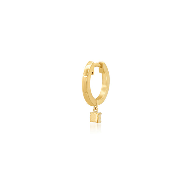 Small Huggies with 4-Prong Set Diamond Drop