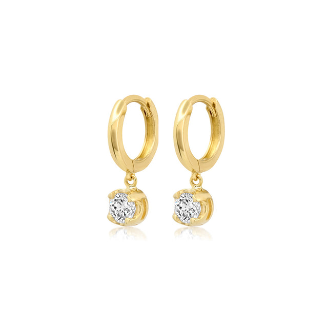 Small Huggies with Small Illusion Set Diamond Drop