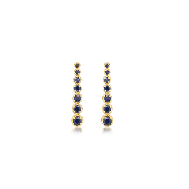 Mini Graduated Blue Sapphire Tennis Studs