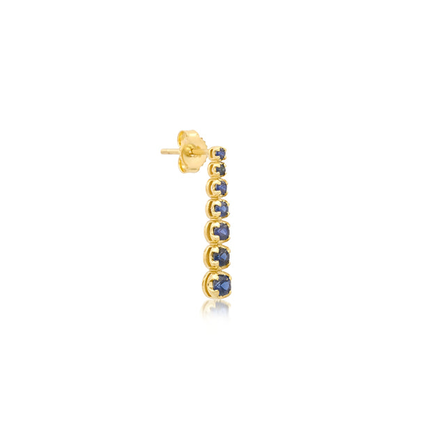 Mini Graduated Blue Sapphire Tennis Studs