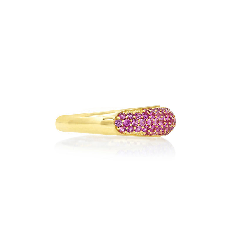 Small Pink Sapphire Dome Ring