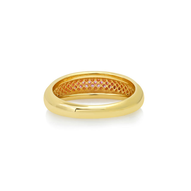 Small Pink Sapphire Dome Ring