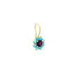 Petite Statement Turquoise Flower Drop Earrings with Amethyst Center