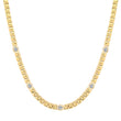 Square Tennis Necklace with 5 Illusion-Set Diamond Accents
