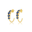 Small Blue Sapphire Graduated Hoops