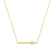 Stick Necklace With Heart-Cut Diamond Accent