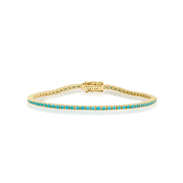 4-Prong Turquoise Tennis Bracelet