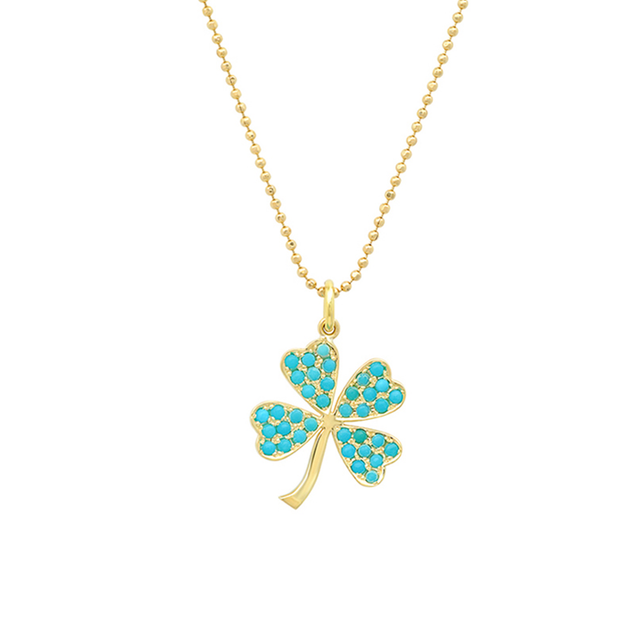 Large Turquoise Clover Necklace