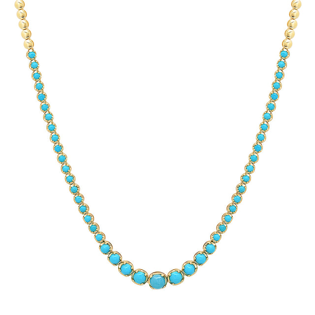 Graduated Turquoise Tennis Necklace