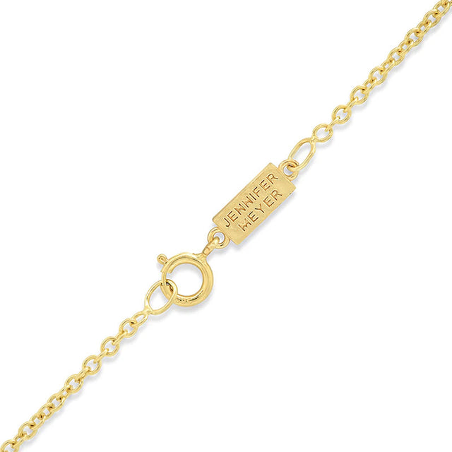 Diamond Stick Necklace with Heart Cut Turquoise Accent