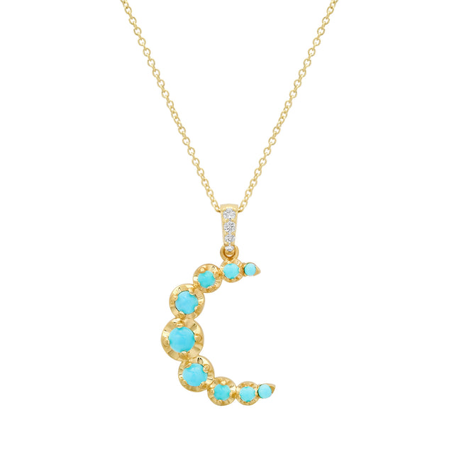 Illusion Set Turquoise Moon Necklace 