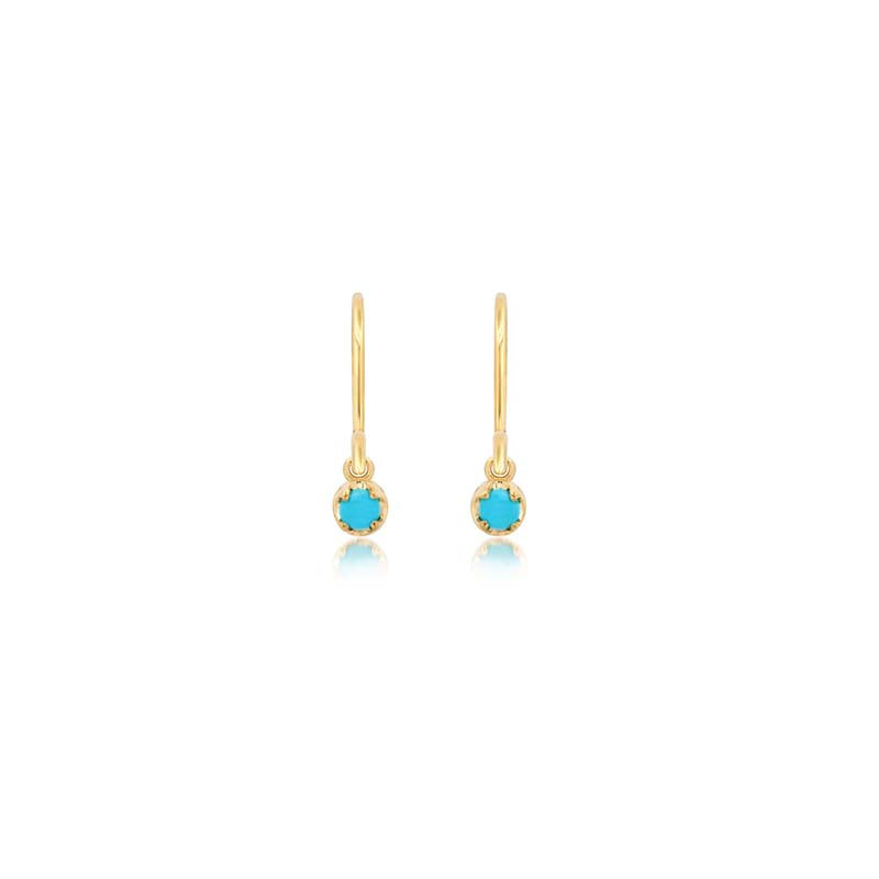 Single Illusion-Set Turquoise Drop Earrings