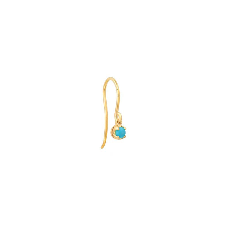 Single Illusion-Set Turquoise Drop Earrings