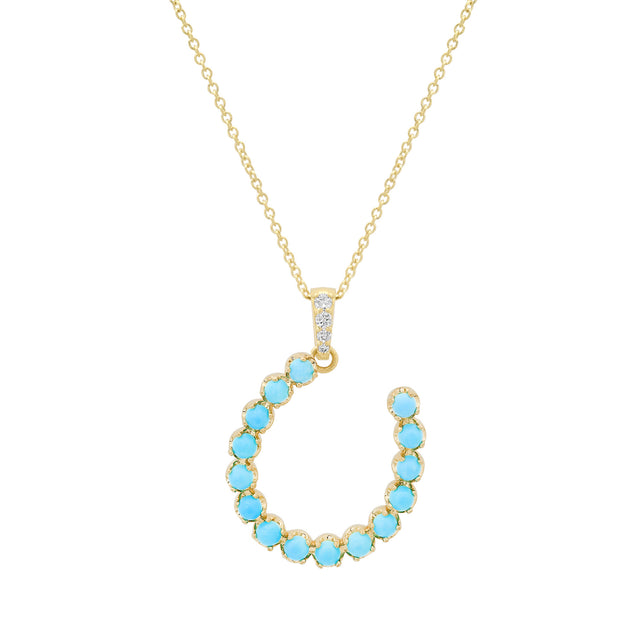 Illusion Set Turquoise Horseshoe Necklace 