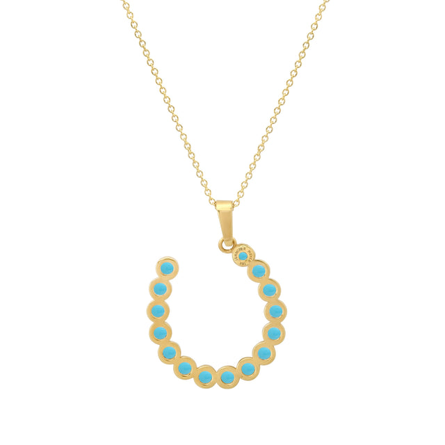 Illusion Set Turquoise Horseshoe Necklace 
