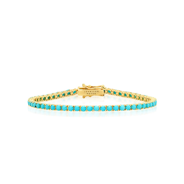 Large 4-Prong Turquoise Tennis Bracelet