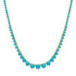 Large Graduated 3-Prong Turquoise Tennis Necklace