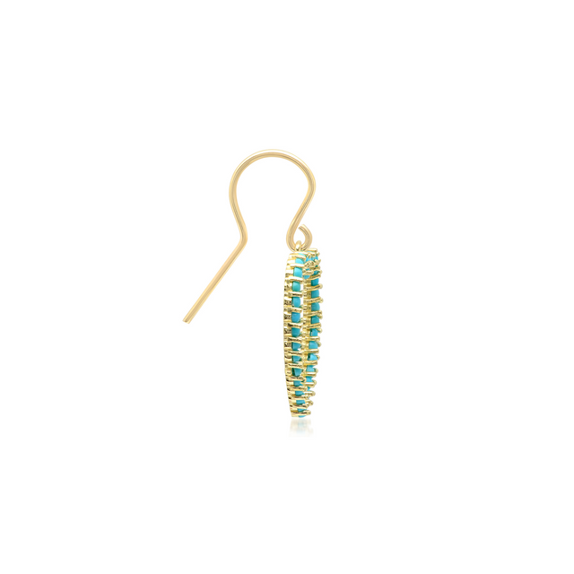 Turquoise Large Open Heart Drop Earrings