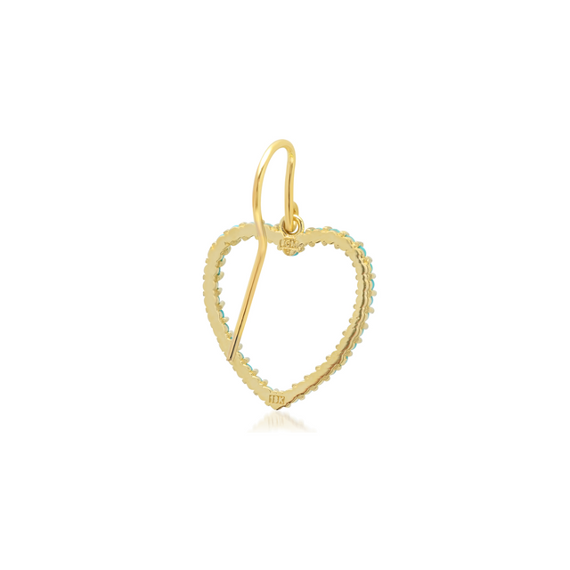 Turquoise Large Open Heart Drop Earrings