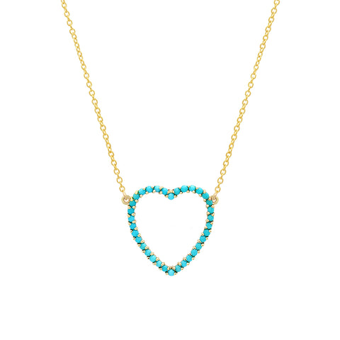 Turquoise Open Heart Necklace