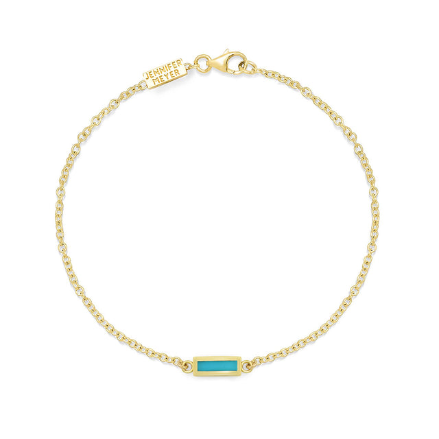 Turquoise Inlay Bar Bracelet